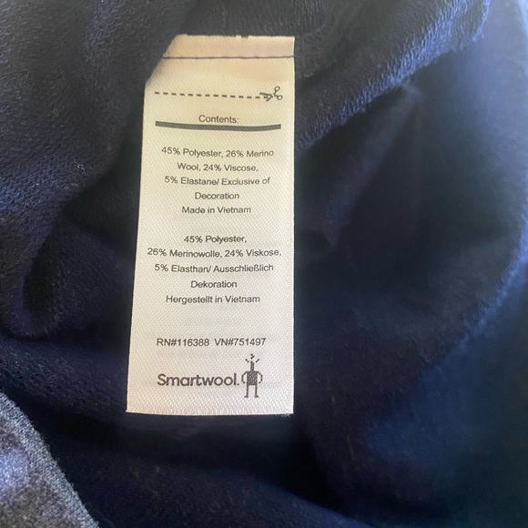 Smartwool Active Reset Hooded Pullover Short Sleeve Sweater Blue - S - Picture 10 of 10
